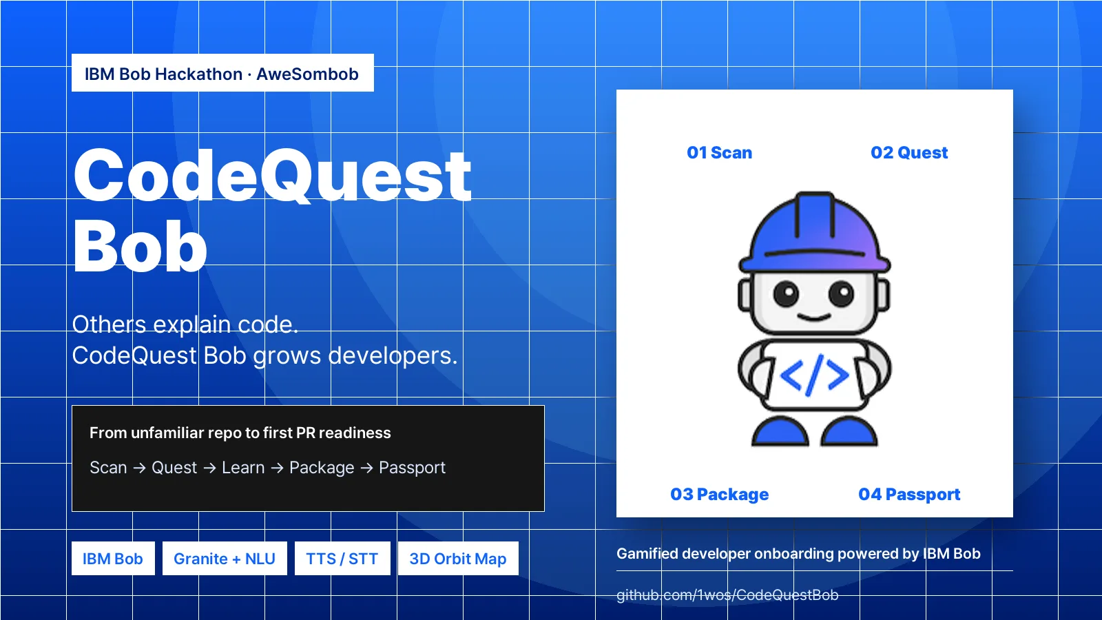 CodeQuest Bob developer onboarding platform cover